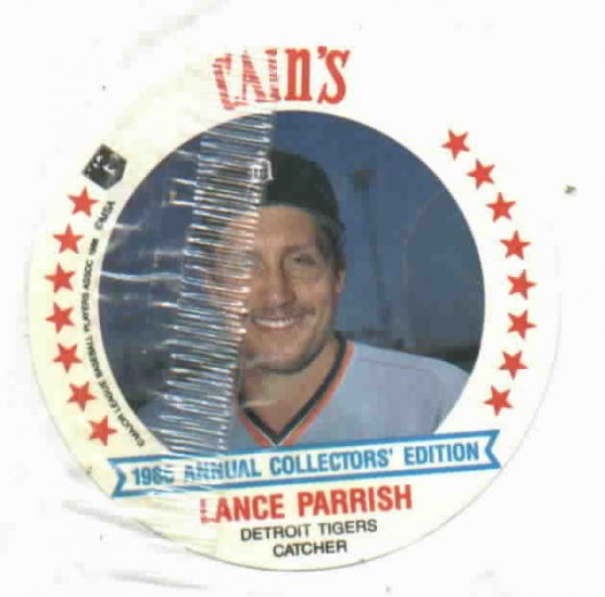 1986 Cains MSA Disc Lance Parrish Detroit Tigers Oddball Unopened