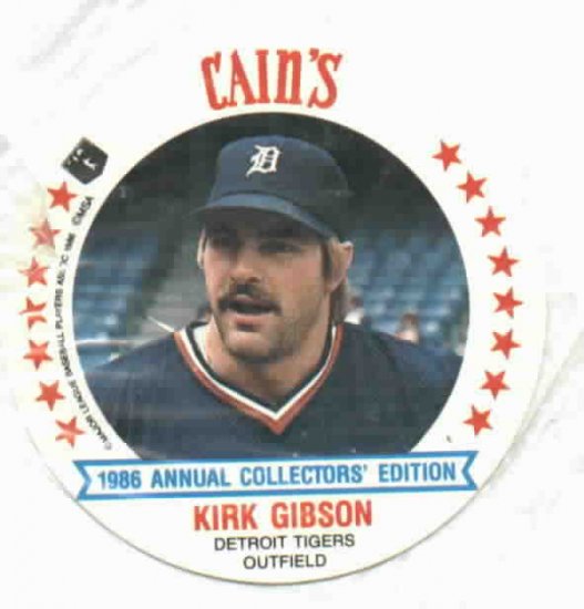 1986 Cains MSA Disc Kirk Gibson Detroit Tigers ODDBALL Unopened