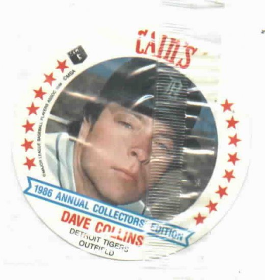 1986 Cains MSA Disc Dave Collins Detroit Tigers ODDBALL Unopened