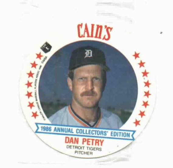 1986 Cains MSA Disc Dan Petry Detroit Tigers ODDBALL Unopened