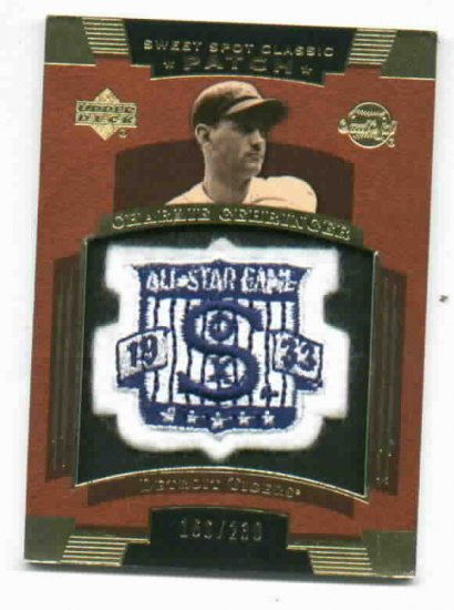 2004 Sweet Spot Classic Patch Charlie Gehringer Detroit Tigers /230