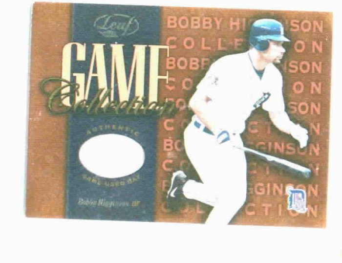 2002 Leaf Game Collection Bobby Higginson Bat Card Detroit Tigers