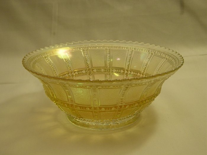 Imperial Glass Iridescent Beaded Block Bowl