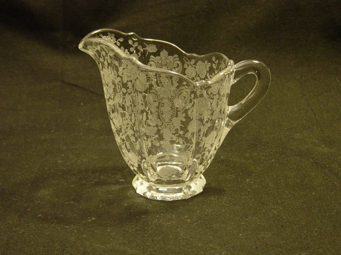 Cambridge Glass Crystal Rose Point 3900/41 Creamer