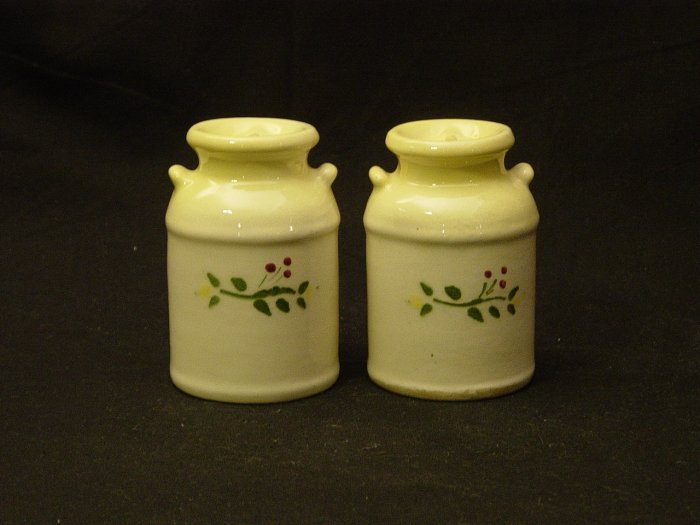 Brock of California Pottery Farmhouse Yellow Churn Salt and Papper Shaker Set