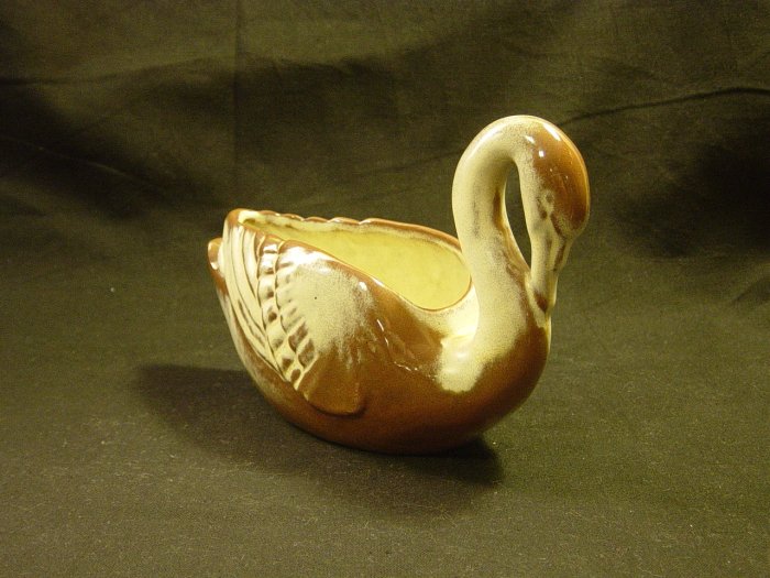 Frankoma Pottery Desert Gold Swan Flower Pot / Planter 228