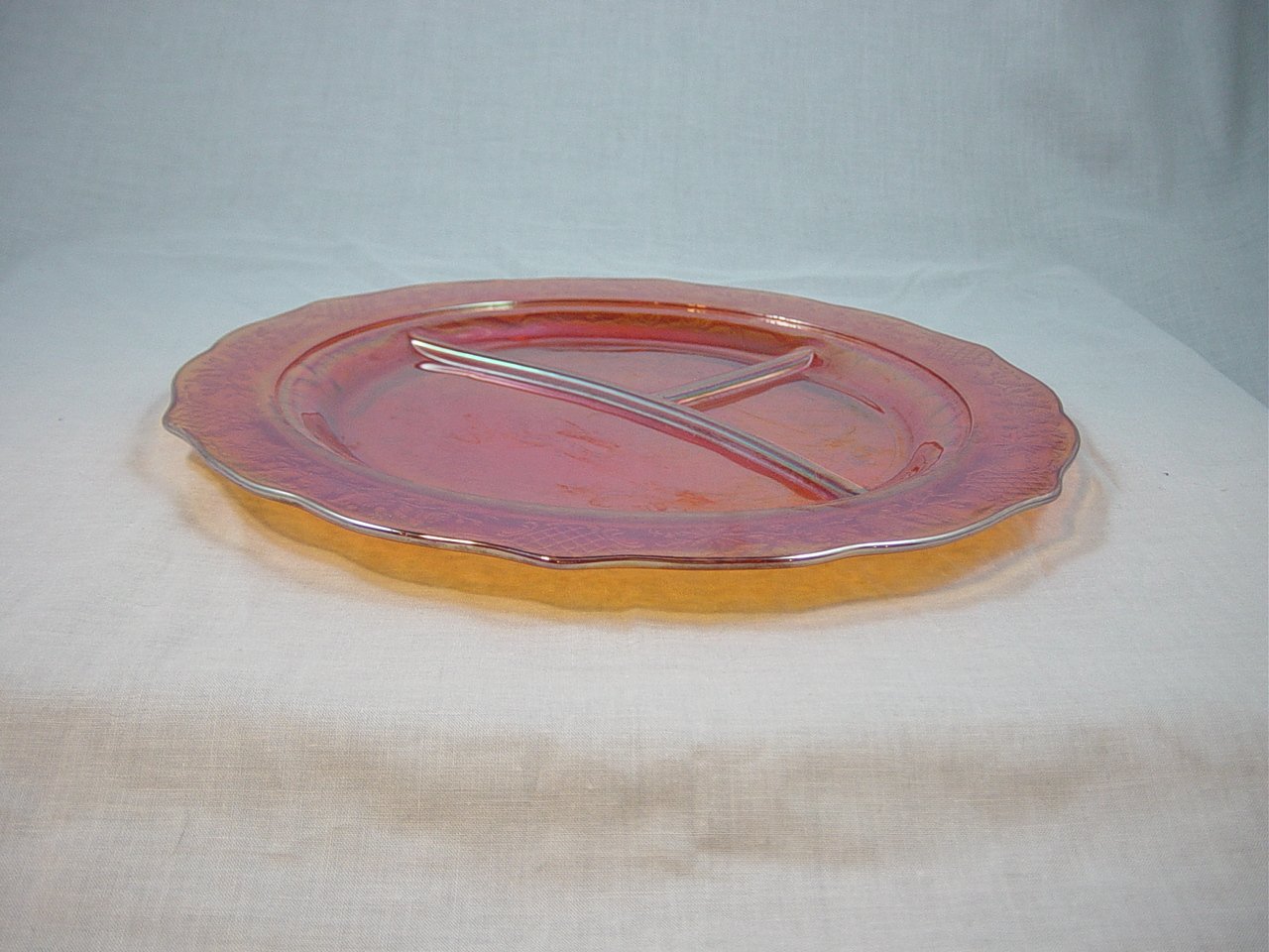 Federal Glass Depression Iridescent Normandie Grill Plate