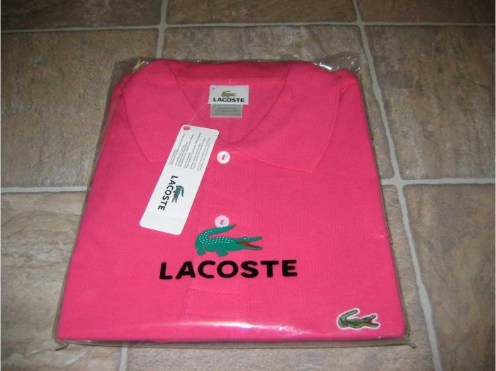 NWT Authentic Lacoste Pique Polo - Sz. 6 (LRG) Hot Pink