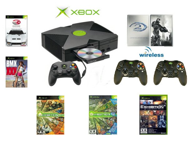 Xbox "Halo2 Limted Edition" Bundle - 6 Games + 2 Wireless Controllers