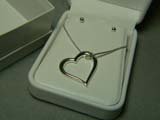 Ball Stud and Open Heart Necklace Set