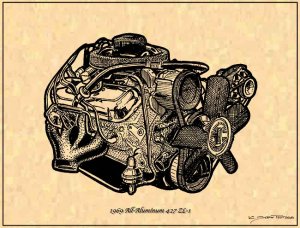 1969 Corvette Stingray  on 1969 All Aluminum Big Block 427 Zl 1 Engine