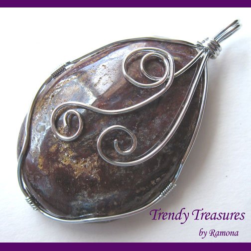 Wire-Wrapped Pietersite Pendant, Artisan Crafted, Make Necklace, Texas