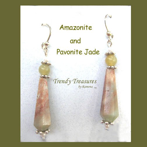 Amazonite Spears Earrings Artisan Handcrafted Original Trendy Treasures Jewelry
