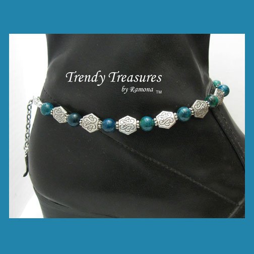 Blue Malachite Gemstone Boot Bling Boot Bracelet Jewelry Cowboy Cowgirl #TrendyTreasuresByRamona