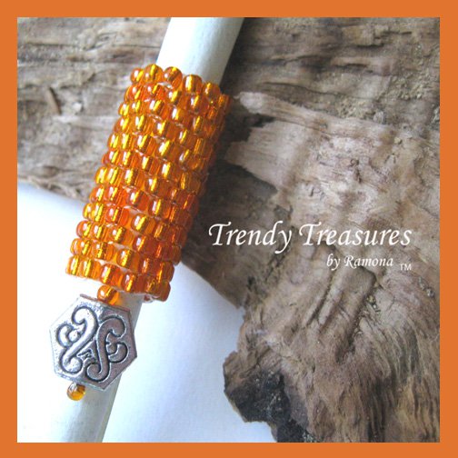 Bright Orange, Dreadlock Sleeve, Dread Bead, Charm Dangle, #TrendyTreasuresByRamona