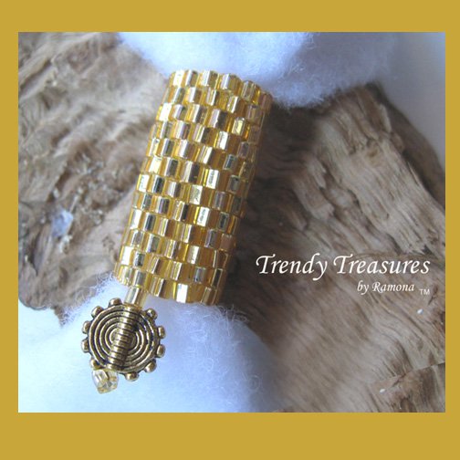 Bright Gold, Dreadlock Bead, Dread Sleeve, Goldtone Charm, #TrendyTreasuresByRamona
