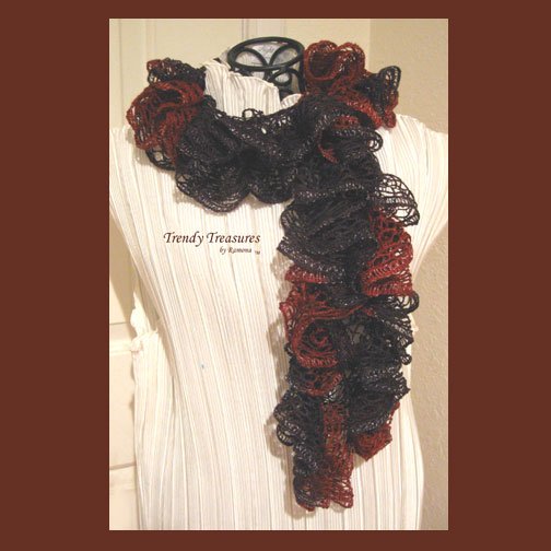 Texas A & M Colors, Hand-made Ruffled Scarf,Gig 'em,Aggies, #TrendyTreasuresByRamona
