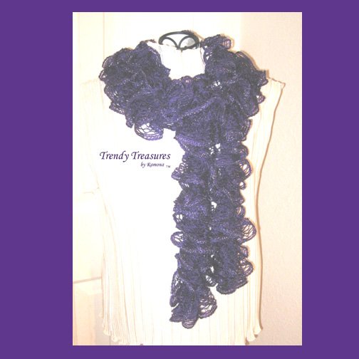 Bright Purple, Hand-made Ruffled Scarf, Extra-full,#TrendyTreasuresByRamona