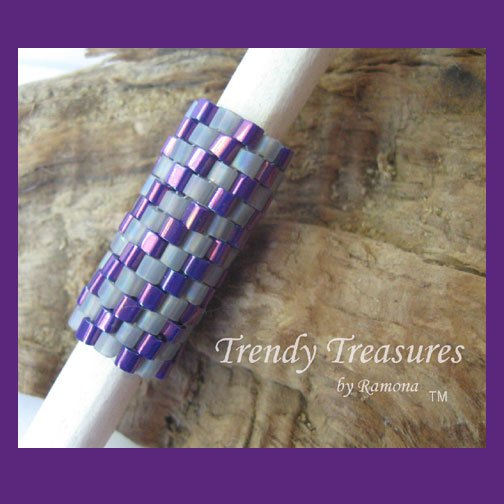Iridescent Purple Dull Gray Spiral, Dreadlock Sleeve, Dread Bead, #TrendyTreasuresByRamona