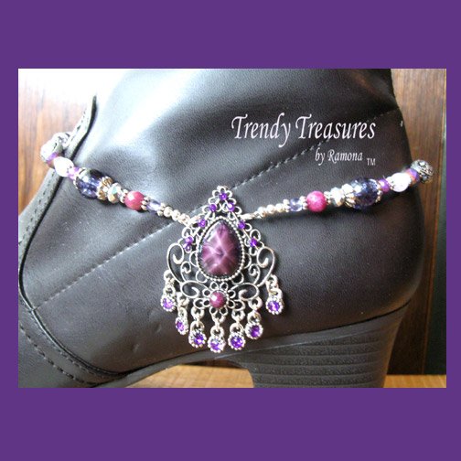 Boot Bracelet, Purple Vintage Style, Boot Bling, #TrendyTreasuresByRamona