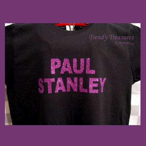 Paul Stanley, Original Design Bling Glitter Embellished T-shirt, New, Paul Stanley, KISS