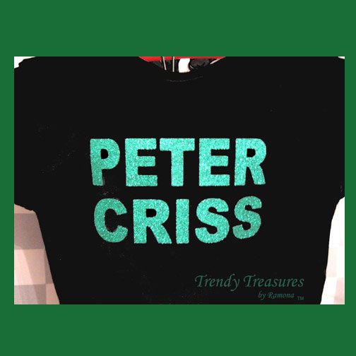 Peter Criss, Original Design Bling Glitter Embellished T-shirt, New, Peter Criss, KISS
