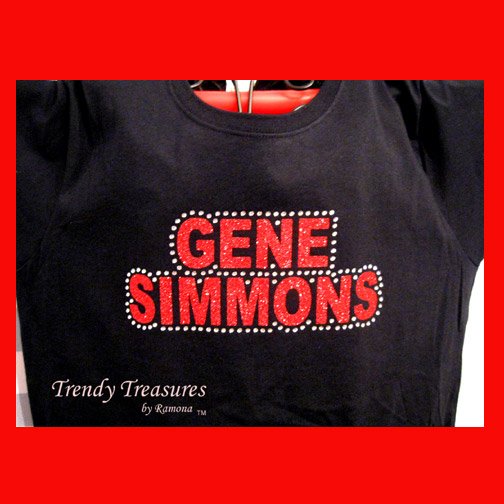 Gene Simmons, Original Design Rhinestones & Glitter Embellished T-shirt, KISS