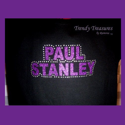 Paul Stanley, Original Design Rhinestones & Glitter Embellished T-shirt, KISS