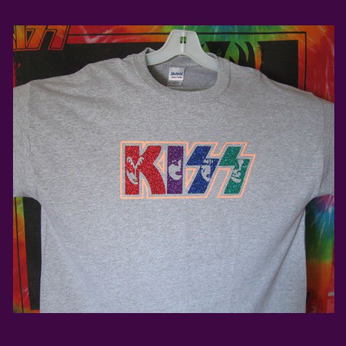 KISS Images, Original Design Bling Glitter Embellished T-shirt, New, KISS