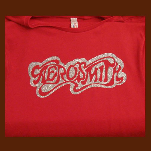 Aerosmith Logo, Bling Glitter Embellished T-shirt, New