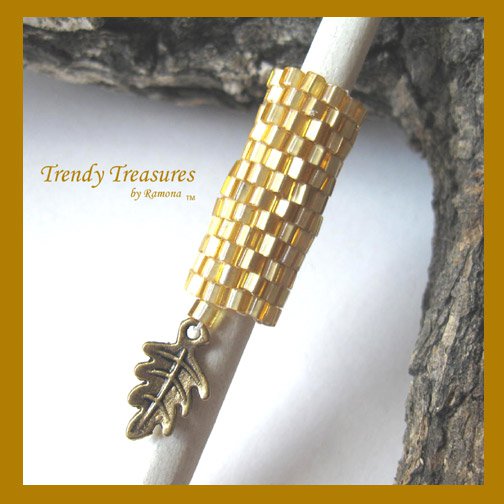 Matte Gold, Dreadlock Bead, Dread Sleeve, Goldtone Charm, #TrendyTreasuresByRamona