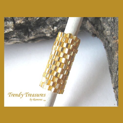 Sparkling Gold Dreadlock Sleeve, Dread Bead, #TrendyTreasuresByRamona