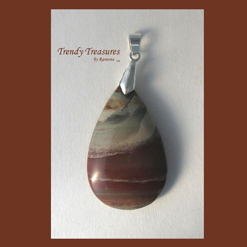 Rainbow Jasper Pendant Polished Teardrop Gemstone, #TrendyTreasuresByRamona