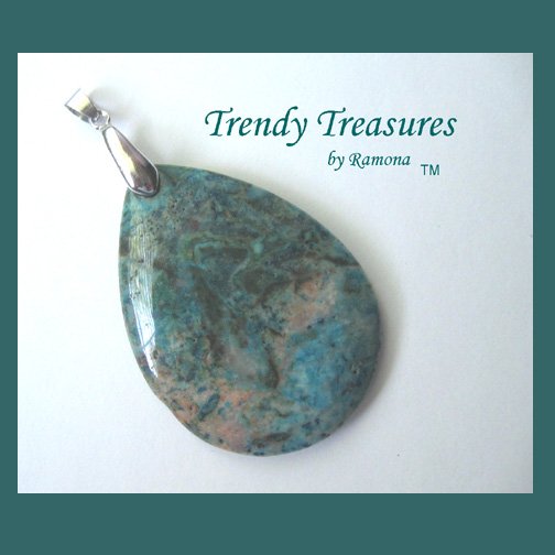 Blue Crazy Lace Agate Teardrop Pendant Gemstone Bead,#TrendyTreasuresByRamona