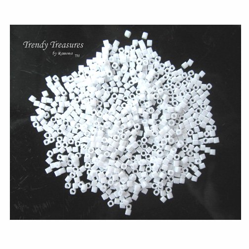 ToHo Cube Beads, 2 mm,15 Grams, Bright White, No. 121, #TrendyTreasuresByRamona,