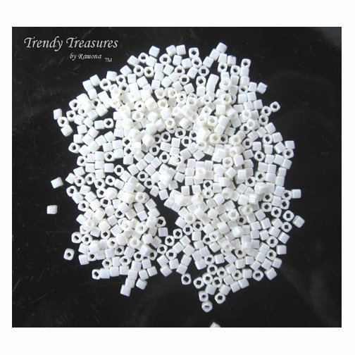 ToHo Cube Beads, 2 mm,15 Grams, Ecru, No. 122, #TrendyTreasuresByRamona,