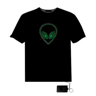EL LED T-Shirt Light Glowing Figure - ET Face (Size L)