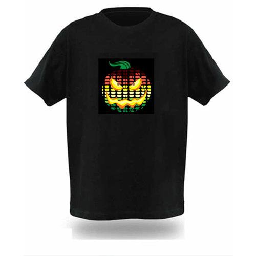 EL LED T-Shirt Light Glowing Figure - Pumpkin Head - Halloween Dress Gift (Size XXL)