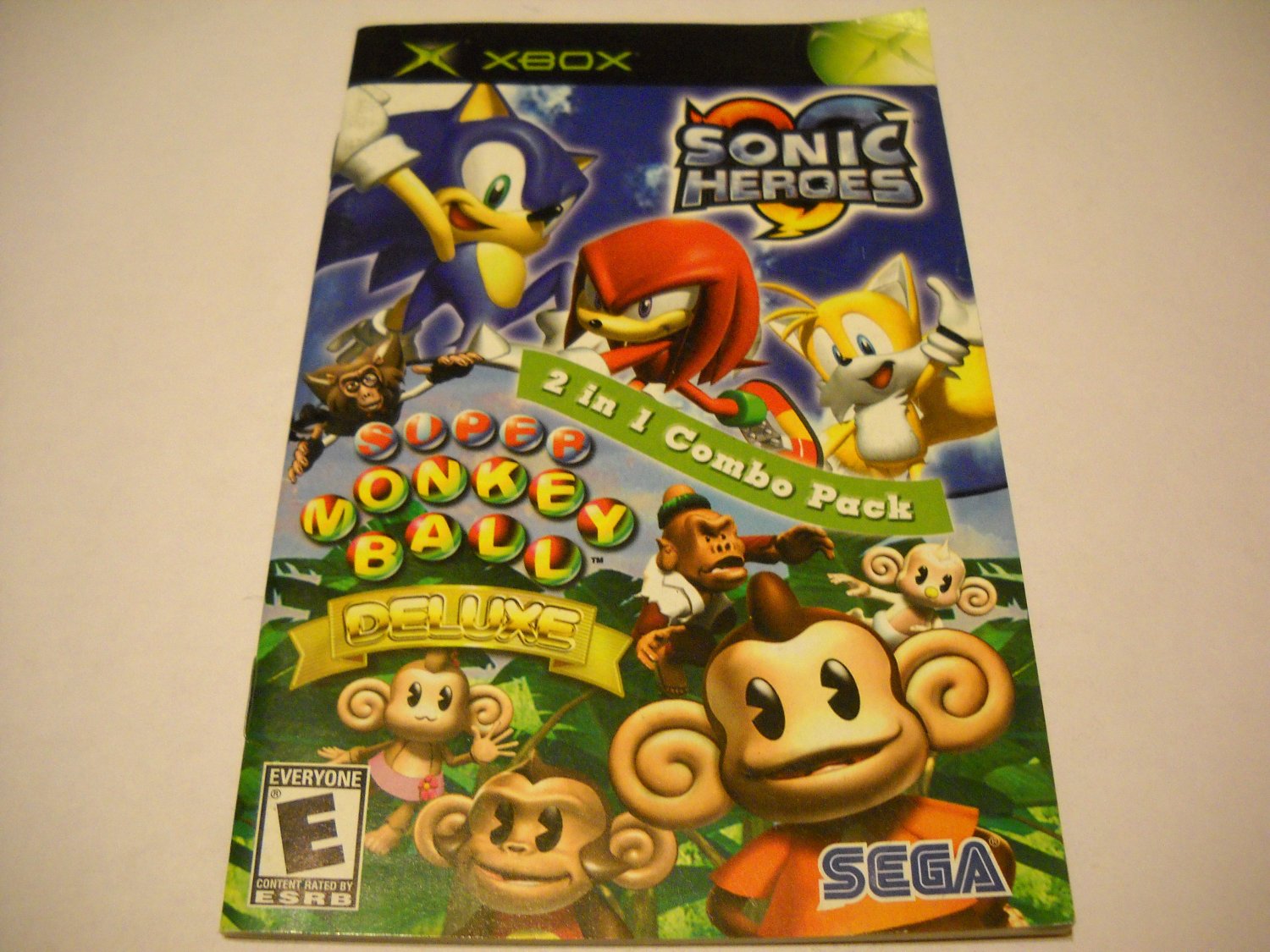 Manual ONLY ~ for Sonic Heroes / Super Monkey Ball Deluxe Xbox