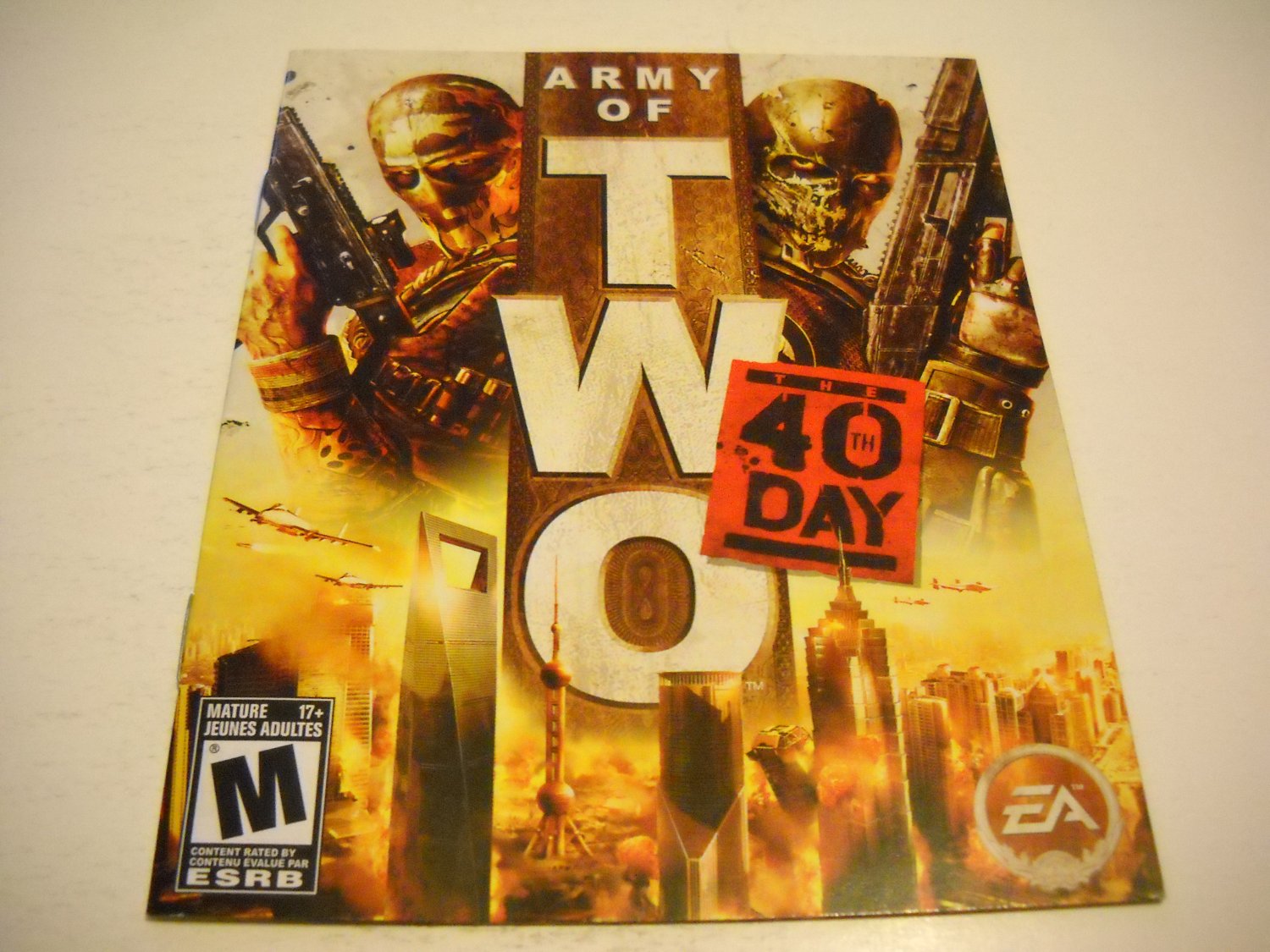 Manual ONLY ~ for Army of Two The 40th Day , PS3