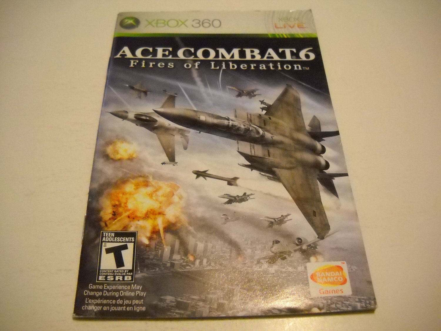 Manual ONLY ~ for Ace Combat 6 Fires of Liberation - Xbox 360 Instruction Booklet