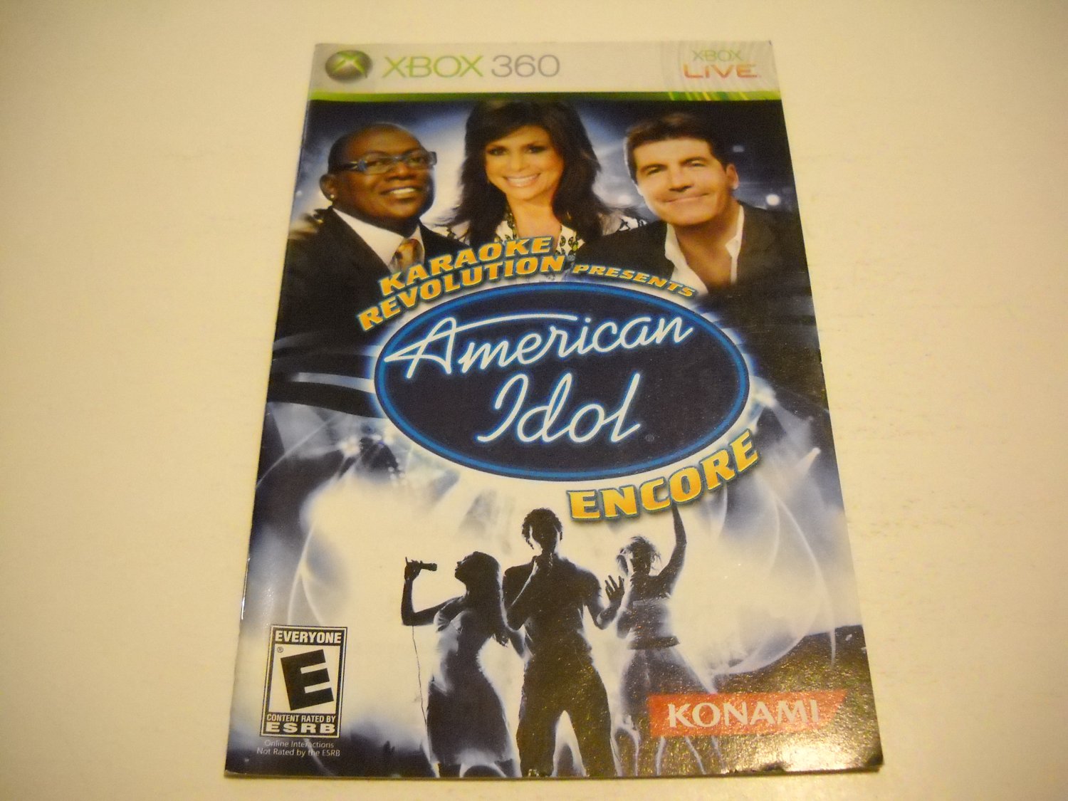 Manual ONLY ~ for Karaoke Revolution Presents American Idol Encore - Xbox 360 Instruction Booklet