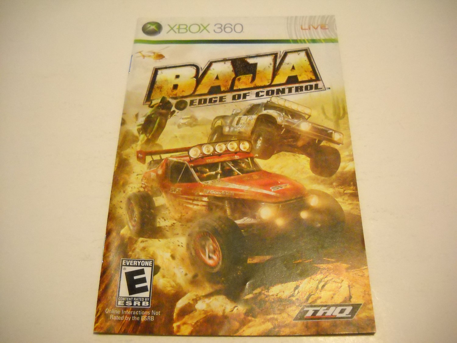 Manual ONLY ~ for Baja Edge of Control - Xbox 360 Instruction Booklet