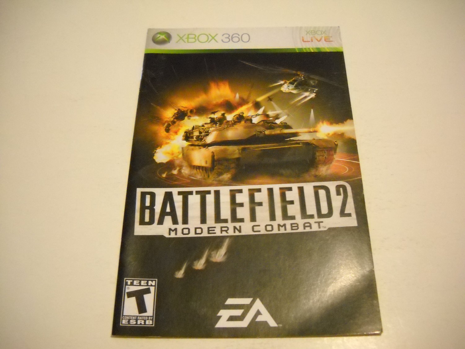 Manual ONLY ~ for Battlefield 2 Modern Combat - Xbox 360 Instruction Booklet