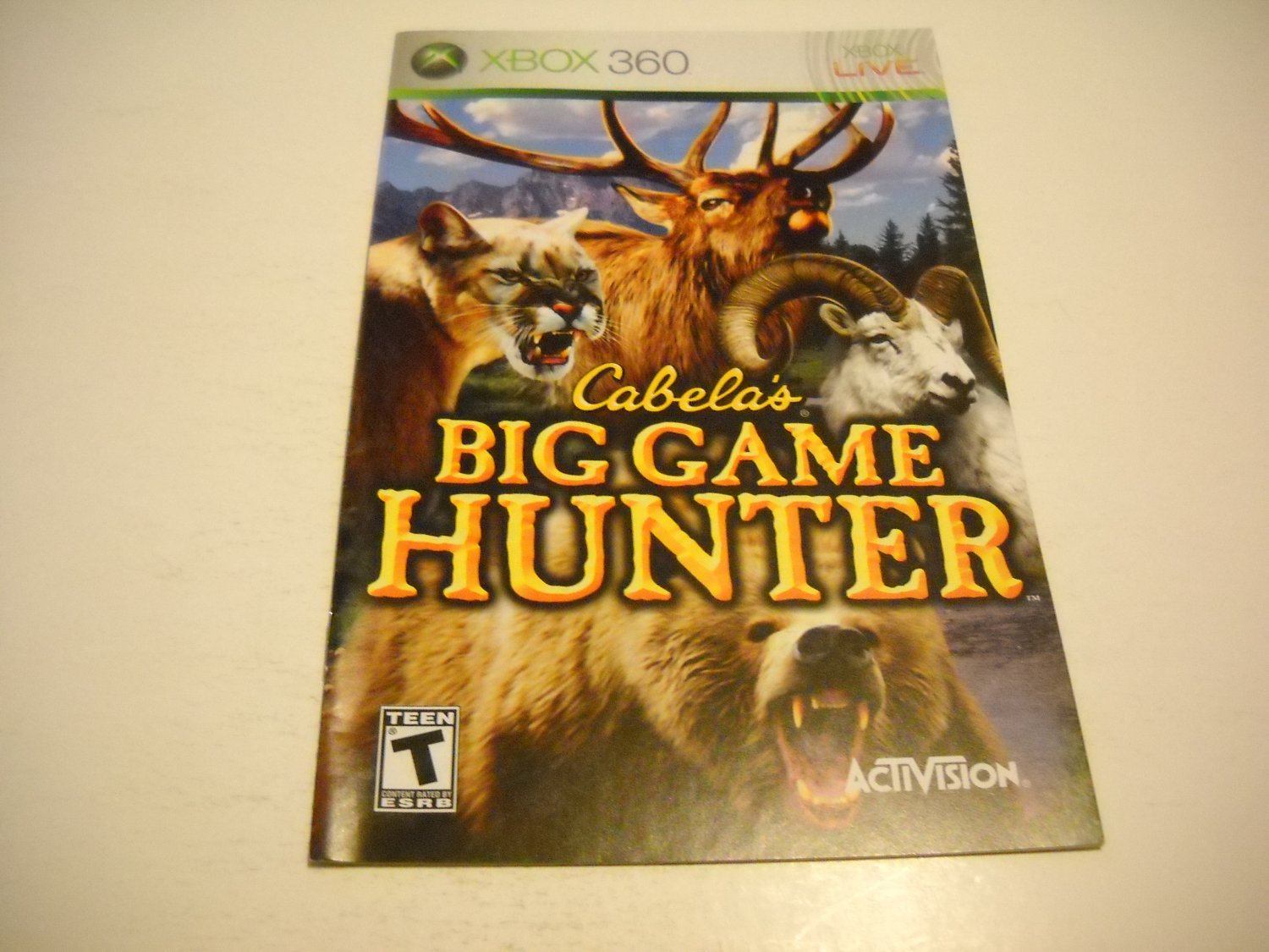 Manual ONLY ~ for Cabelas Big Game Hunter - Xbox 360 Instruction Booklet