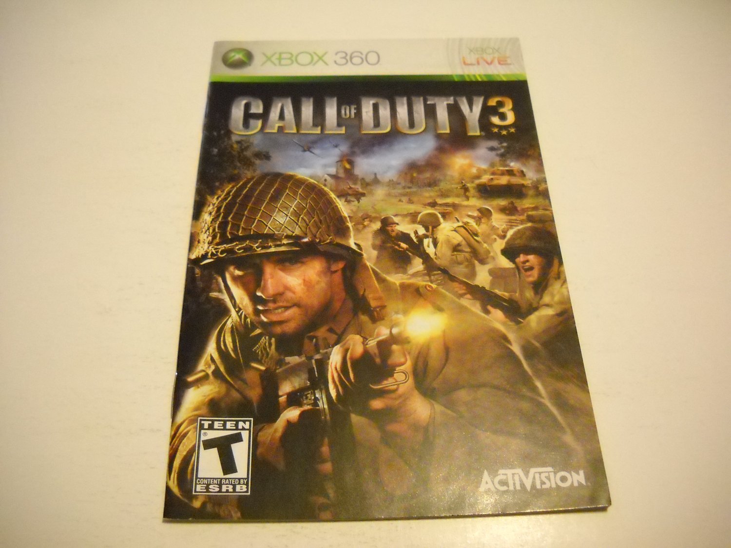 Manual ONLY ~ for Call of Duty 3 - Xbox 360 Instruction Booklet