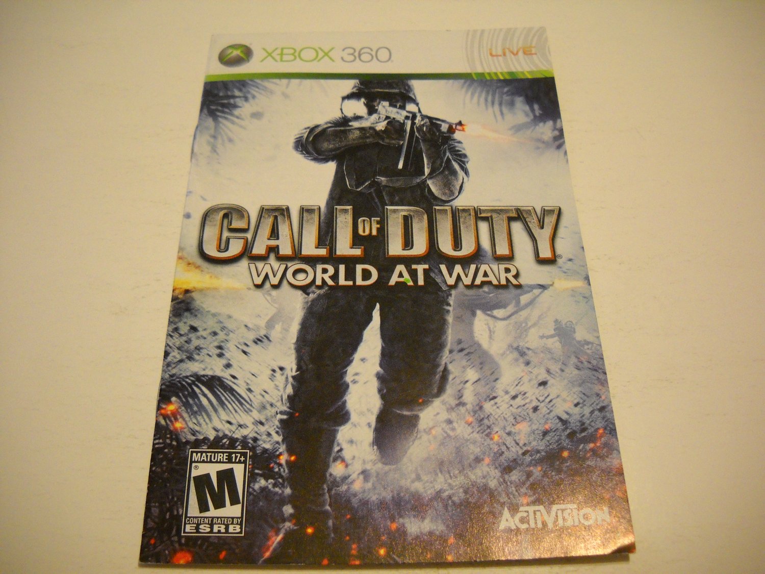 Manual ONLY ~ for Call of Duty World at War - Xbox 360 Instruction Booklet