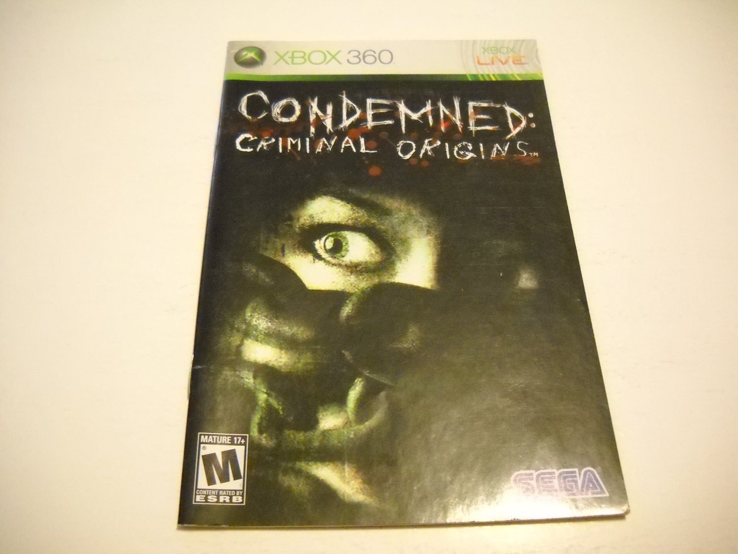 Manual ONLY ~ for Condemned Criminal Origins - Xbox 360 Instruction Booklet