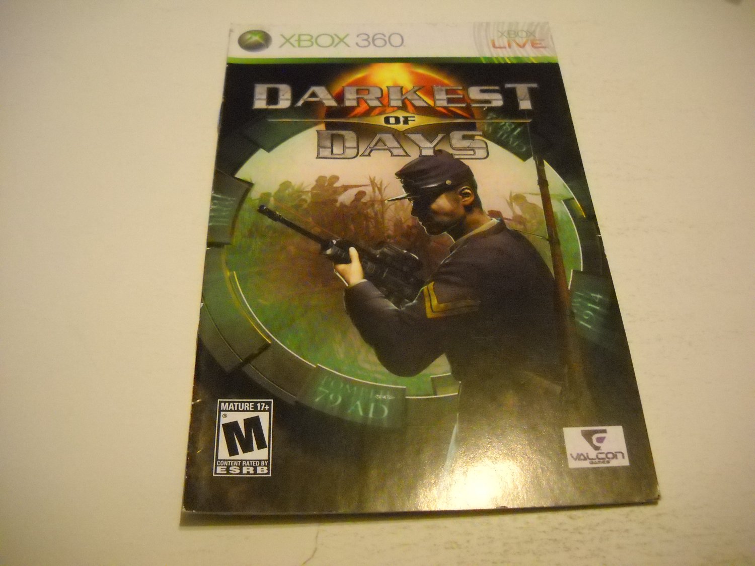 Manual ONLY ~ for Darkest of Days - Xbox 360 Instruction Booklet