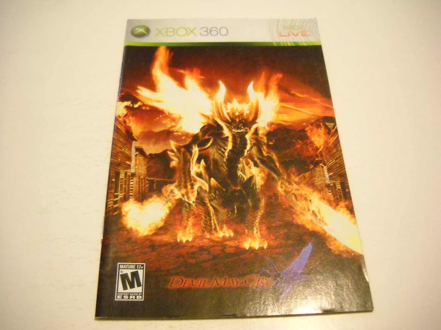 Manual ONLY ~ for Devil May Cry 4 - Xbox 360 Instruction Booklet